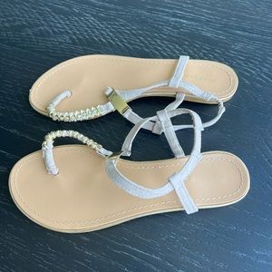 Madden Girl Sandals in Cream with Decorative Jewels